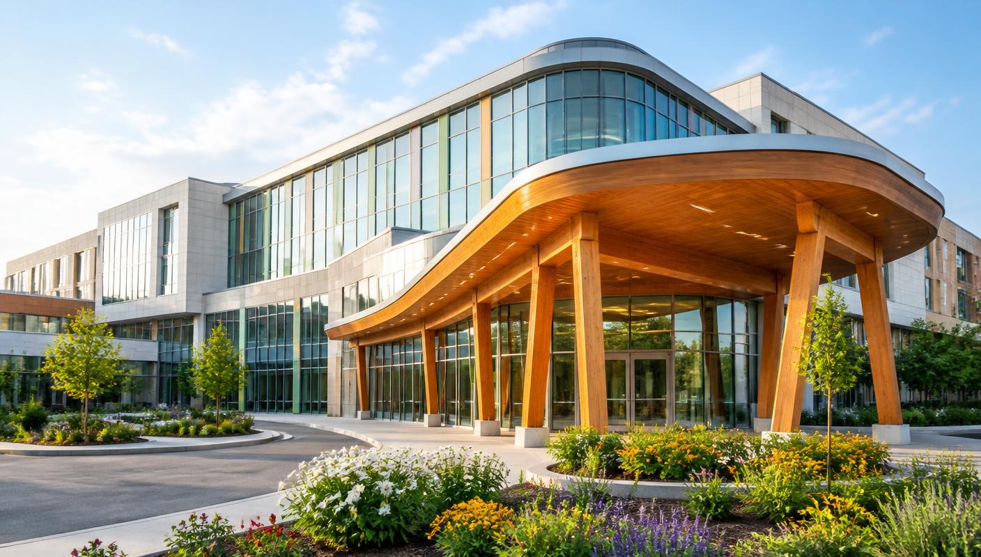 Exterior of a modern children's hospital